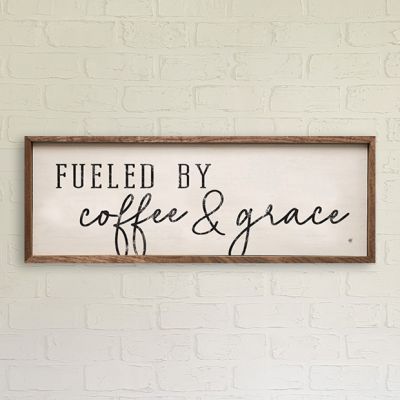 Coffee and Grace White Wall Sign