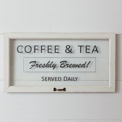 Coffee And Tea Glass Window Sign