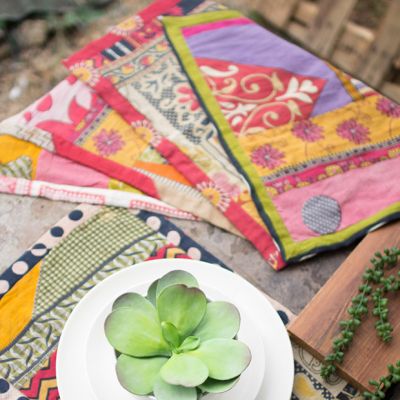 Colorful Kantha Placemats Set of 6