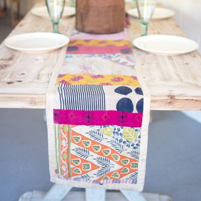 Colorful Kantha Table Runner