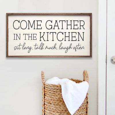 Come Gather In The Kitchen White Wall Art
