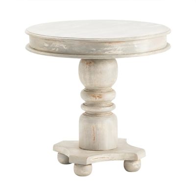 Contemporary Coastal Distressed Round Accent Table