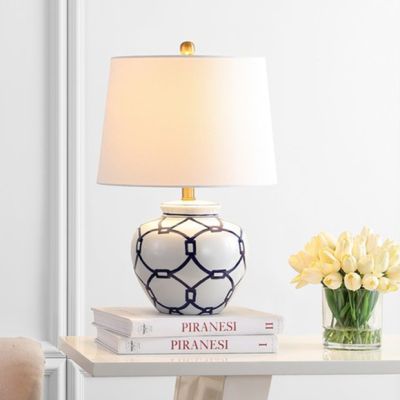 Contemporary Pattern Ceramic Accent Lamp