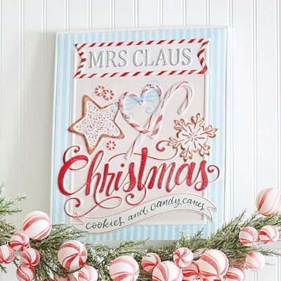 Cookies and Candy Canes Embossed Metal Wall Art