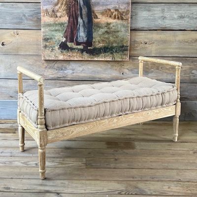 Cottage Chic Cushioned Farmhouse Bench