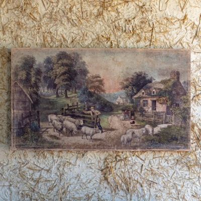 Cottage Sheep Aged Gallery Wrapped Print