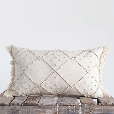 Cotton and Linen Lumbar Pillow