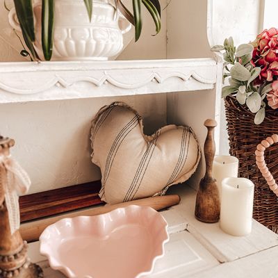 Cotton Heart Shaped Natural Pillow