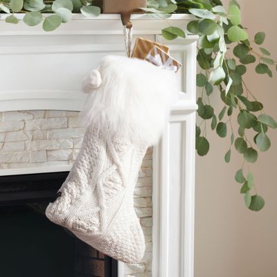 Cotton Knit Christmas Stocking Set of 2