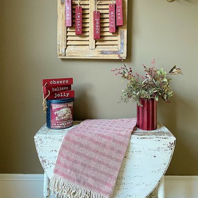 Cotton Red and White Table Runner