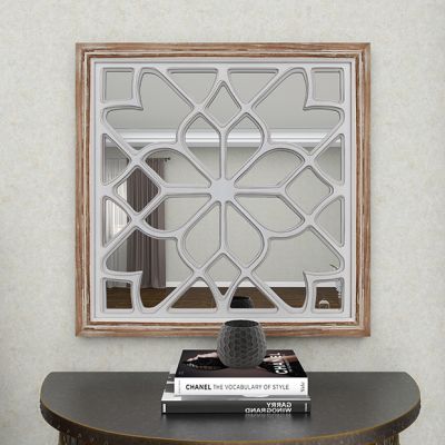 Country Chic Mirror With Decorative Overlay