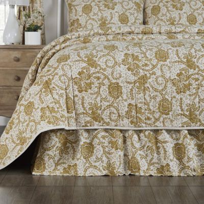 Country Gold Floral Bed Skirt