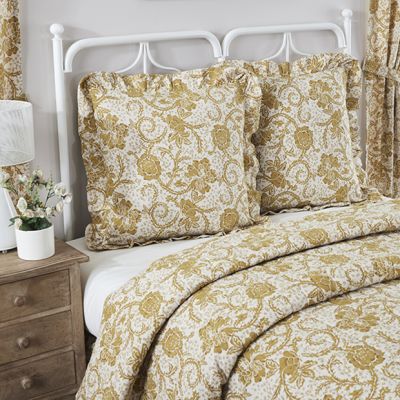 Country Gold Floral Euro Sham
