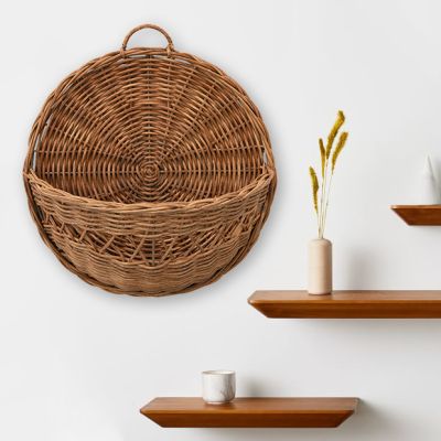 Country Round Rattan Wall Basket