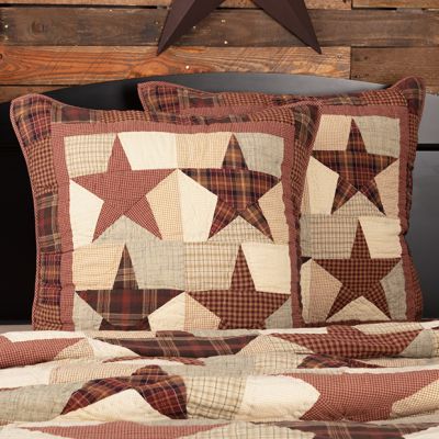 Country Star Quilted Euro Sham Set of 2