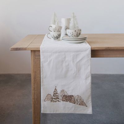 Country Winter Cotton Table Runner