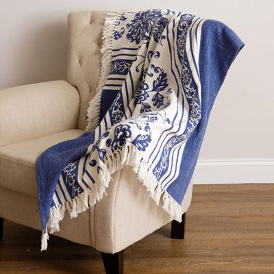 Cozy Cottage Fringed Floral Throw