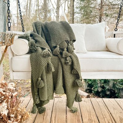 Cozy Cotton Throw Blanket With Tassels