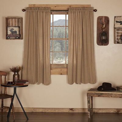 Cozy Lodge Scalloped 63 Inch Curtain Panel Set of 2