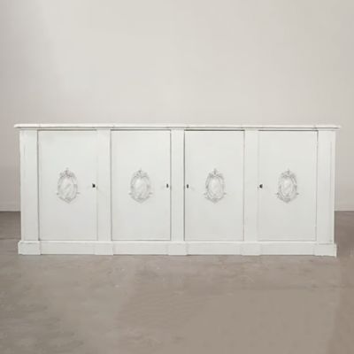Crested White Pine Console Cabinet