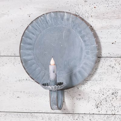 Crimped Edge Round Candle Wall Sconce