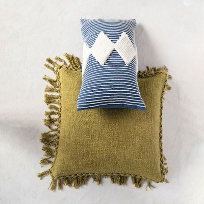 Crochet and Fringe Accent Pillow