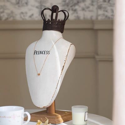 Crown Topped Bust Jewelry Stand