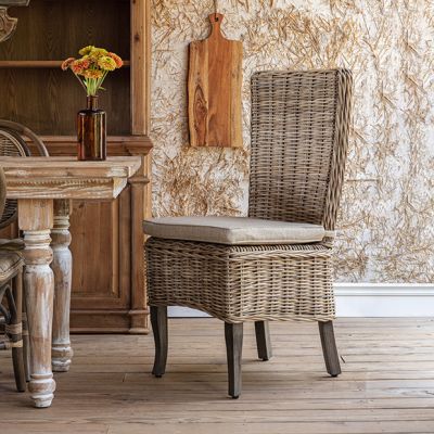 Cushioned Seat Rattan Dining Chair
