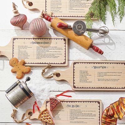 Cutting Board With Holiday Recipe Set of 4