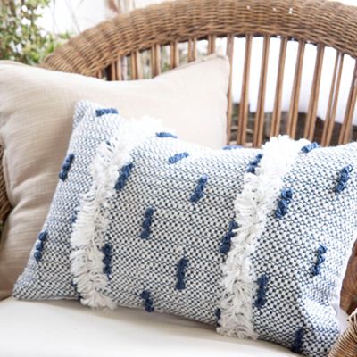 Woven Yarn Patterned Lumbar Pillow