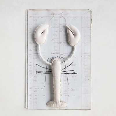 Recycled Canvas Hanging Lobster With Wire Hanger