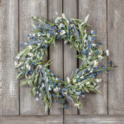Daisies and Mixed Blues Wreath