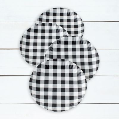Classic Farmhouse Gingham Plate Set of 4