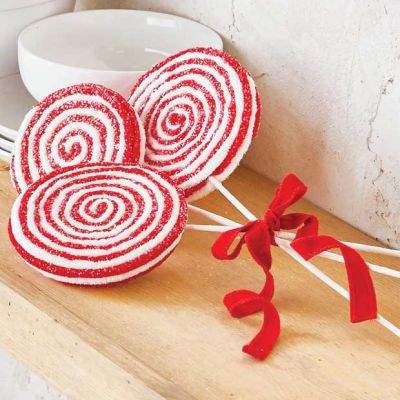 Decorative Candy Cane Lollipop Set of 3