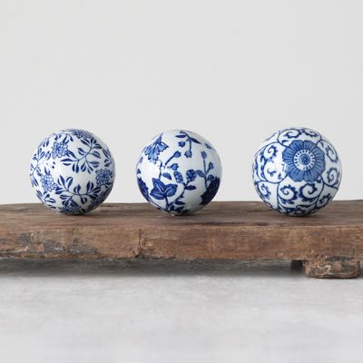 Decorative Ceramic Ball Collection Set of 3