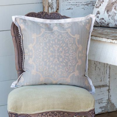 Decorative Down Pillow Cushion Weathered Blue