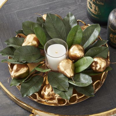 Decorative Gold Finished Pear Set of 8