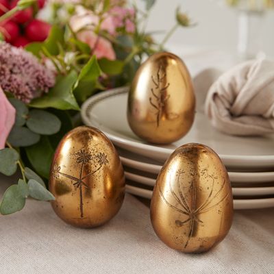 Decorative Golden Egg Set of 3