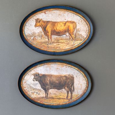 Decorative Hanging Cow Trays Set of 2
