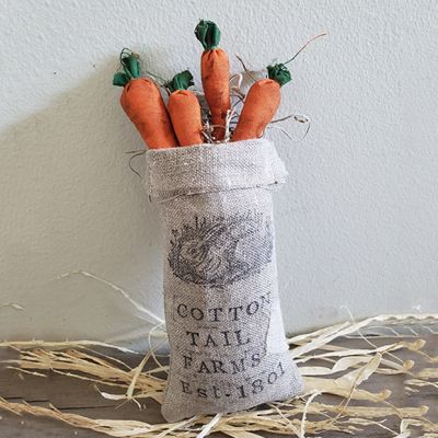 Decorative Linen Sack of Mini Carrots