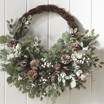 Decorative Mixed Greenery Wreath 24 Inch