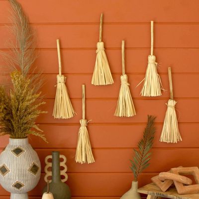 Decorative Palm Broom Set of 6