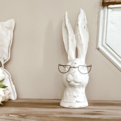 Decorative Rabbit With Glasses Tabletop Statue