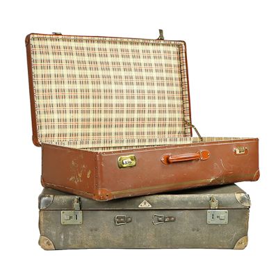 Decorative Vintage Leather Suitcase