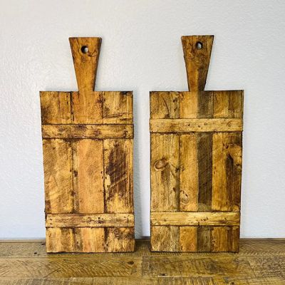 Decorative Wood Slat Cutting Board Set of 2