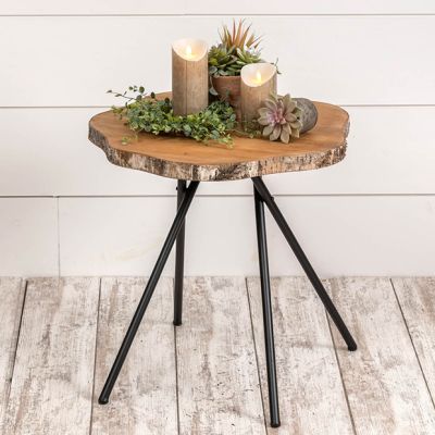 Decorative Wood Slice Side Table