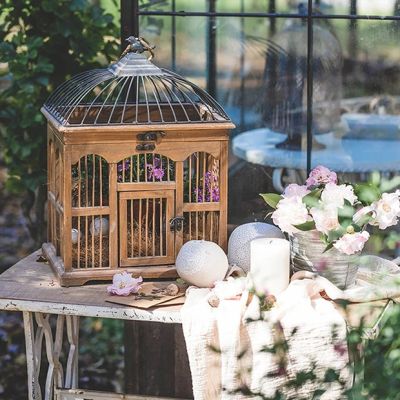 Decorative Wooden Tabletop Birdcage