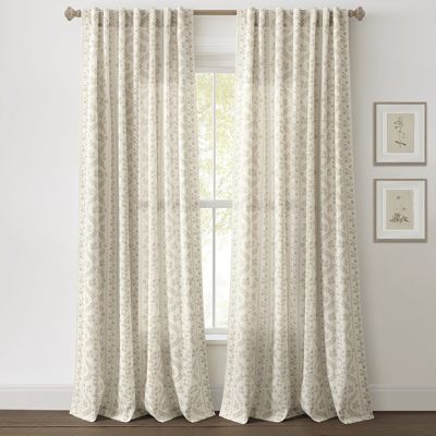 Delicate Floral Pattern 52x84 Curtain Panel Set of 2