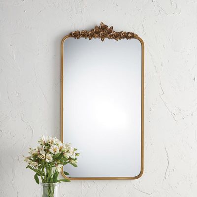 Detailed Floral Top Wall Mirror
