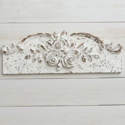 Distressed Architectural Wall Decor With Roses